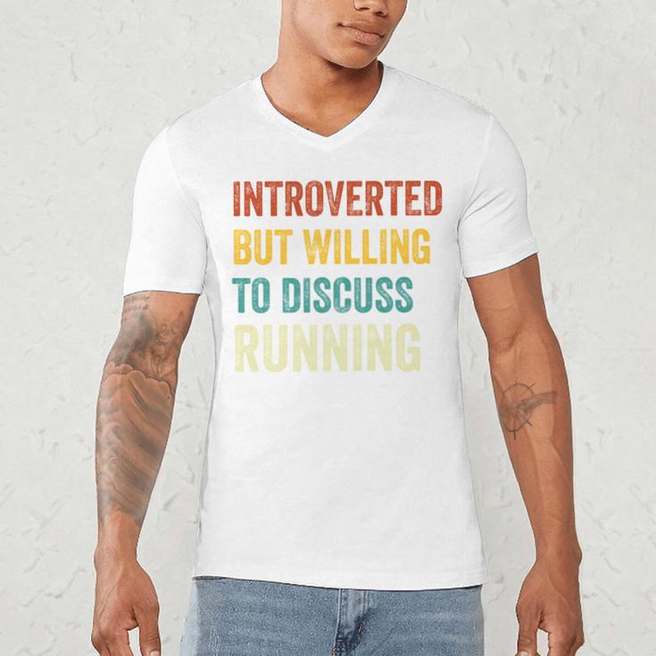 Introverted But Willing To Discuss Running Hobby Men's V-Neck T-Shirt