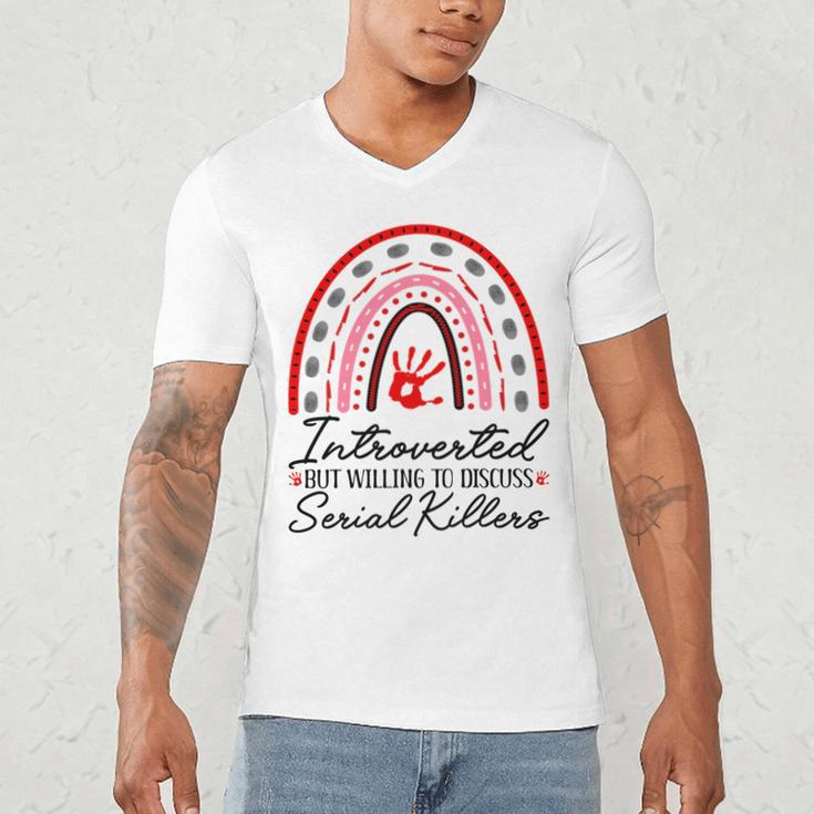 Introverted But Willing To Discuss Serial Killers True Crime Men's V-Neck T-Shirt