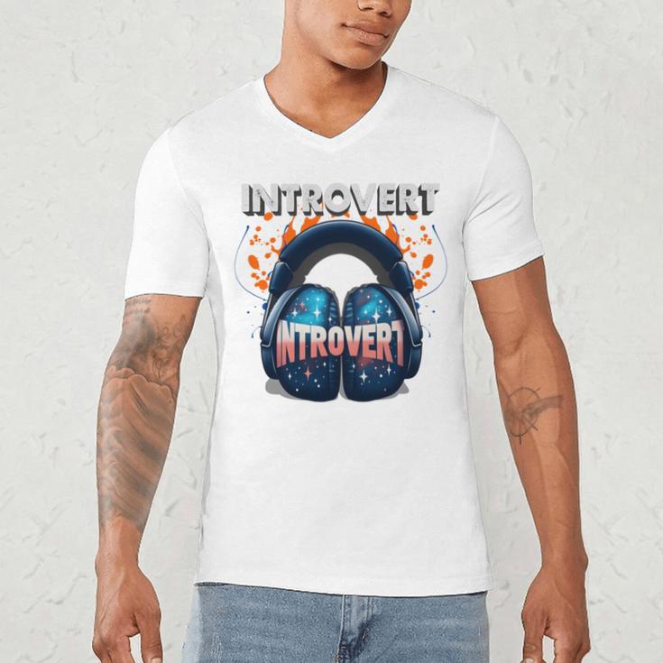 Introvert's Best Friend Noise-Canceling Headphones Men's V-Neck T-Shirt