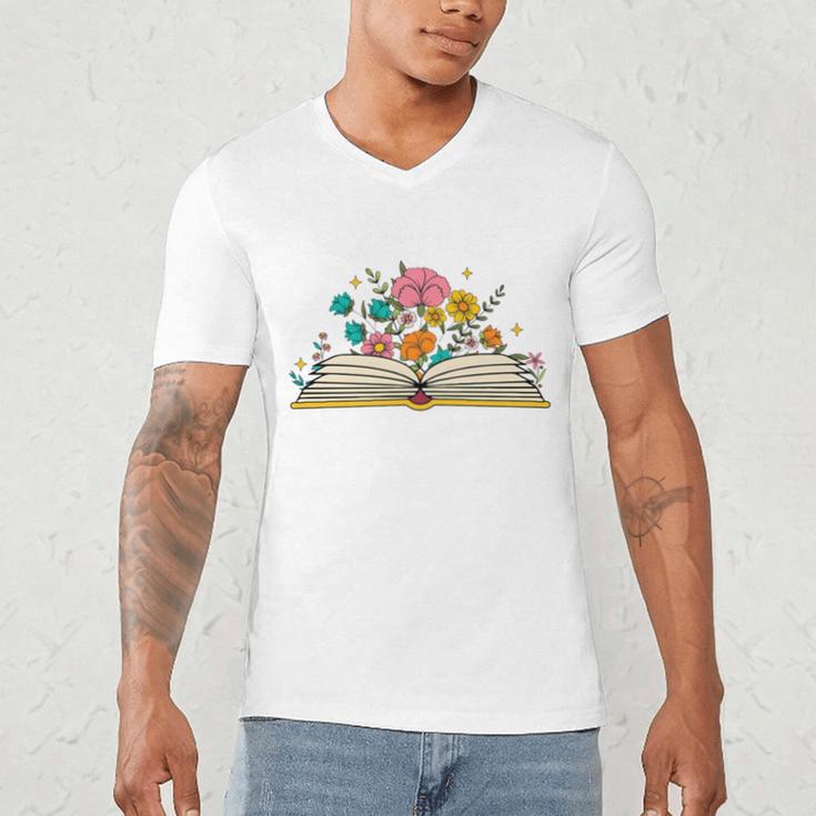 Its a Good Day To Read a Book Librarian Books Reading Floral Men's V-Neck T-Shirt