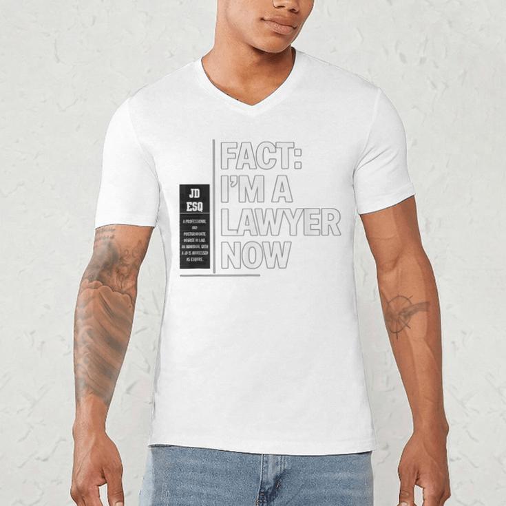 JD ESQ Law Graduate Fact I’m a Lawyer Now Graduation Men's V-Neck T-Shirt