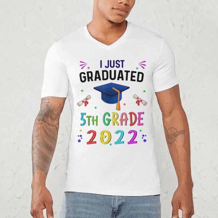 I Just Graduated 5th Grade Graduation Class 2022 Graduate Men's V-Neck T-Shirt