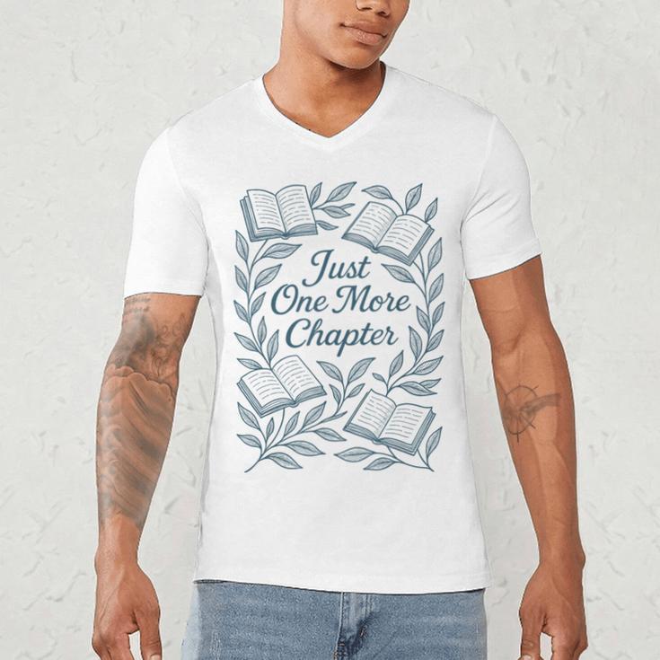 Just One More Chapter Blue Book Lover Reading Quote Men's V-Neck T-Shirt