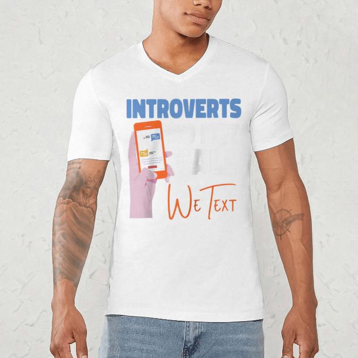 We Just Text Introvert For Quiet People Raglan Baseball Tee Men's V-Neck T-Shirt