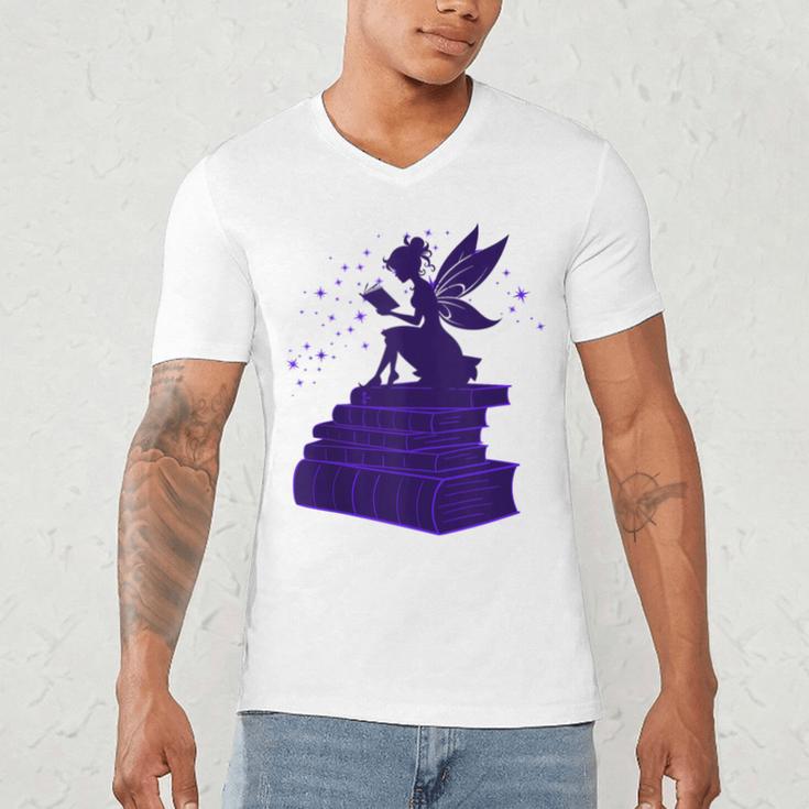 Kawaii Fairy Bookish Book Lover Library Read Men's V-Neck T-Shirt Kawaii Fairy Bookish Book Lover Library Read Men's V-Neck T-Shirt