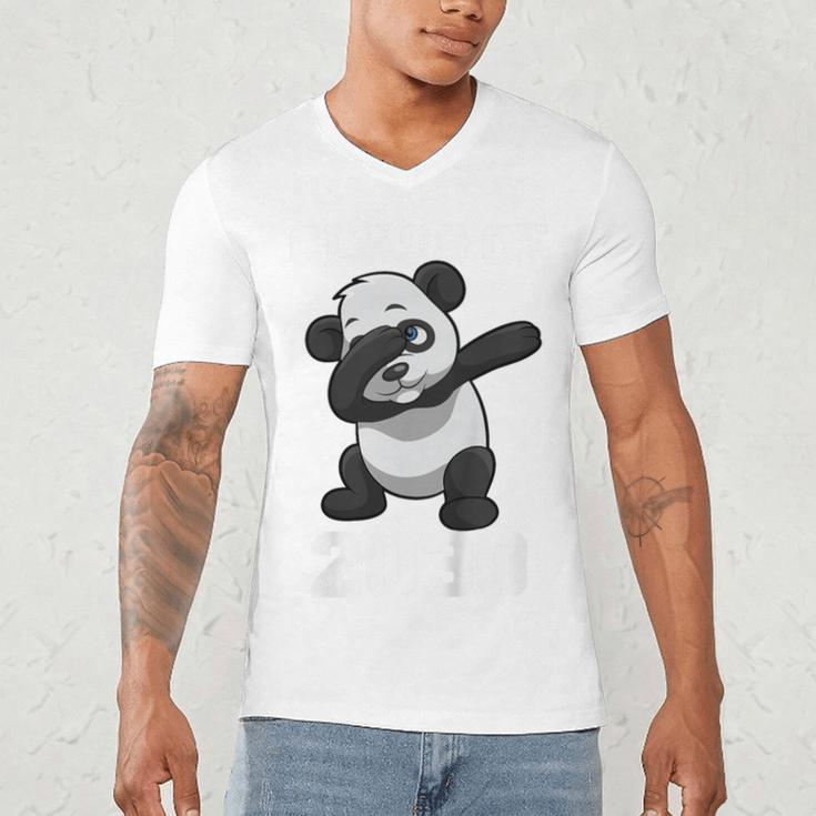 Kids Class Of 2030 Shirt Graduation Dabbing Panda Shirt Men's V-Neck T-Shirt