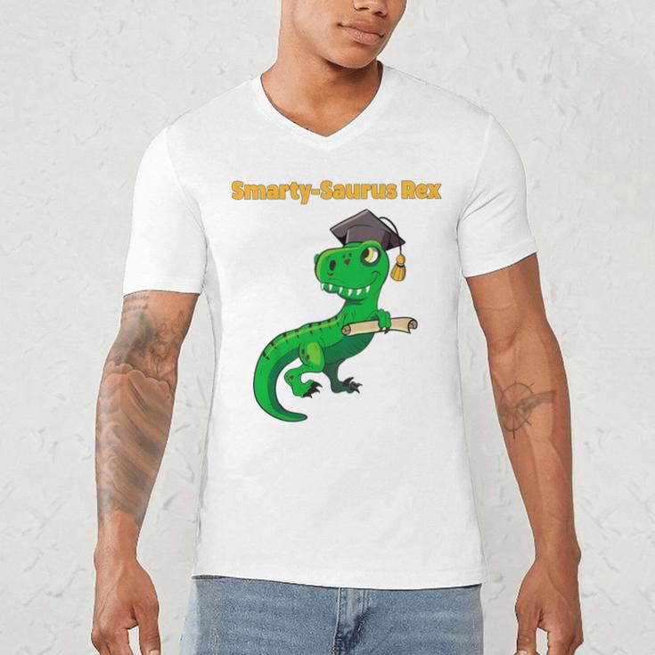 Kids Cute Graduation Dinosaur Smarty Saurus Kinder VPK Pre-k Grad Men's V-Neck T-Shirt