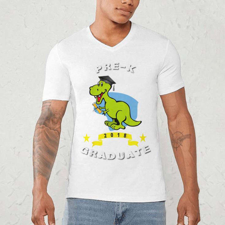 Kids Dinosaur Pre-K Graduation TShirt Kids Preschool Graduation Men's V-Neck T-Shirt