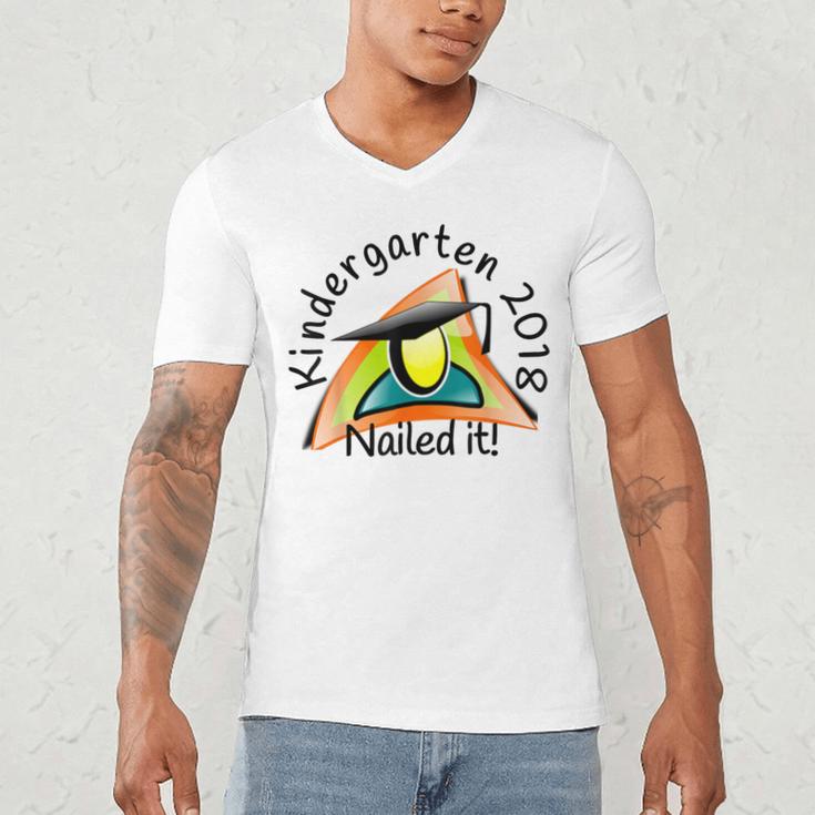 Kids Kindergarten 2018 Nailed It Graduation Men's V-Neck T-Shirt