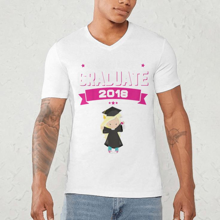 Kids Kindergarten Graduate 2018 Graduation Girls Men's V-Neck T-Shirt