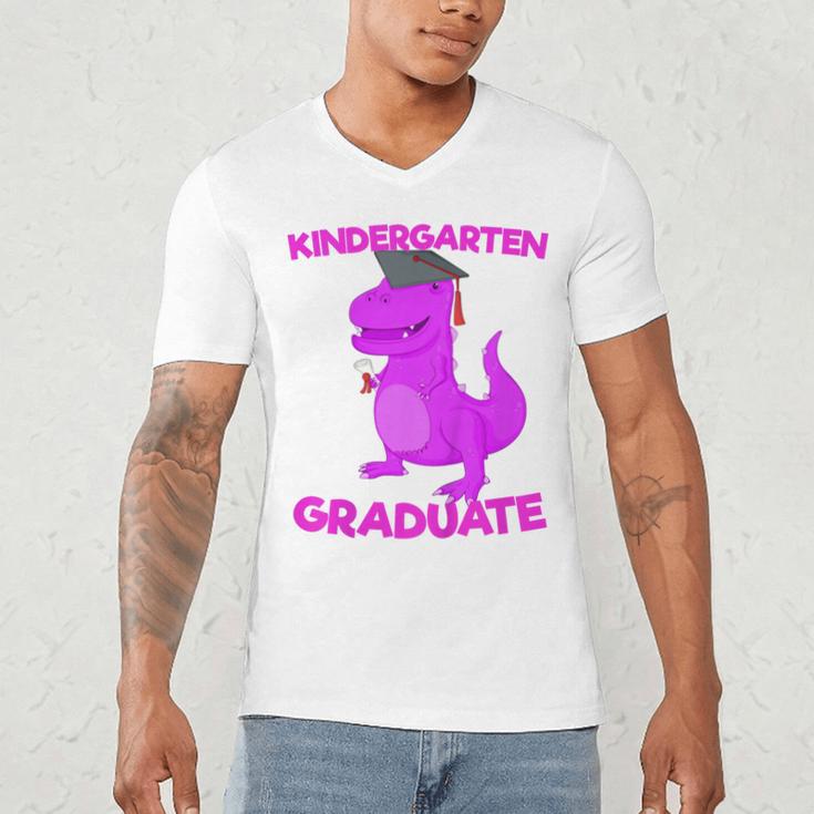 Kids Kindergarten Graduation Idea For Girls Dinosaur Men's V-Neck T-Shirt