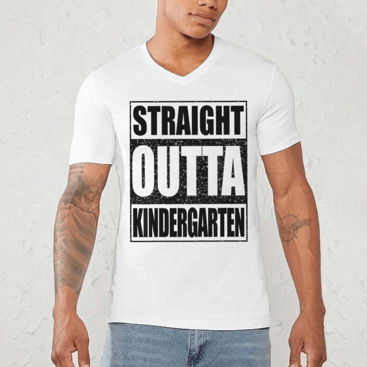 Kids Straight Outta Kindergarten Shirt Boy Girl Graduation Men's V-Neck T-Shirt