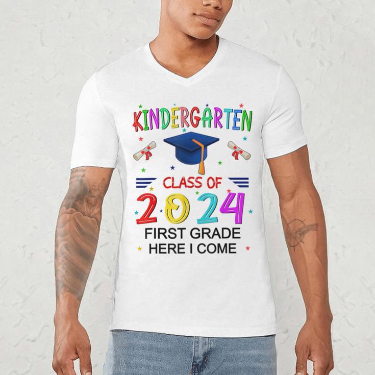 Kindergarten Graduation Class 2024 1st Grade Here I Come Men's V-Neck T-Shirt