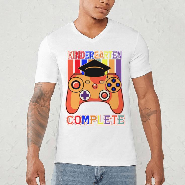 Kindergarten Graduation Level Complete Gamer Graduation Kids Men's V-Neck T-Shirt