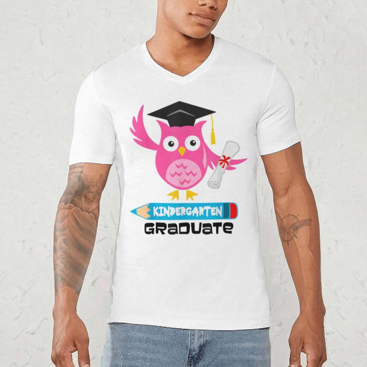 Kindergarten Graduation Tee Shirt Pink Owl T-Shir Men's V-Neck T-Shirt