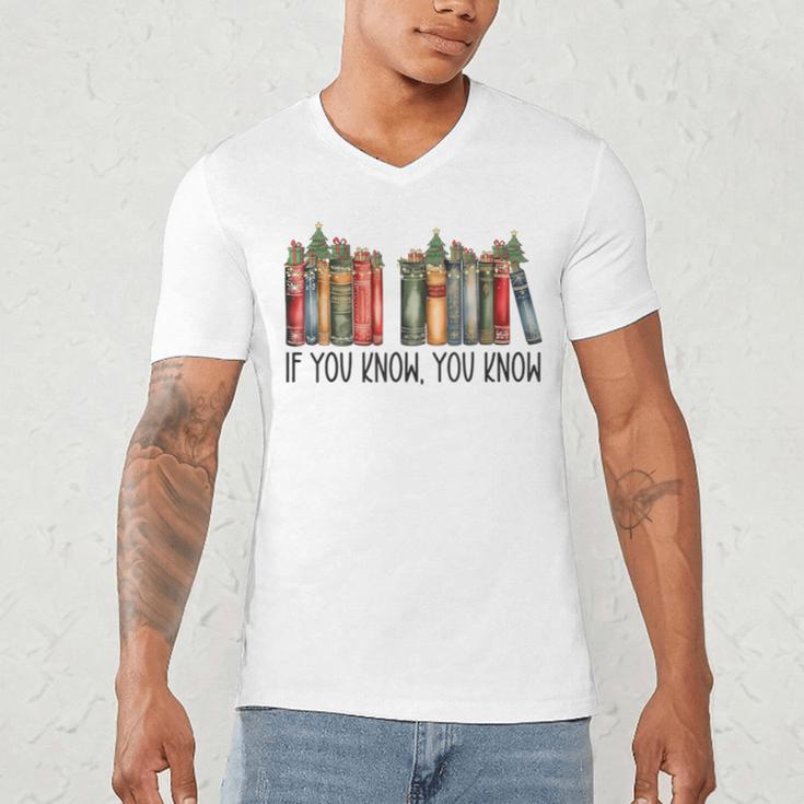 If You Know You Know 6 7 Reading Books Christmas Men's V-Neck T-Shirt