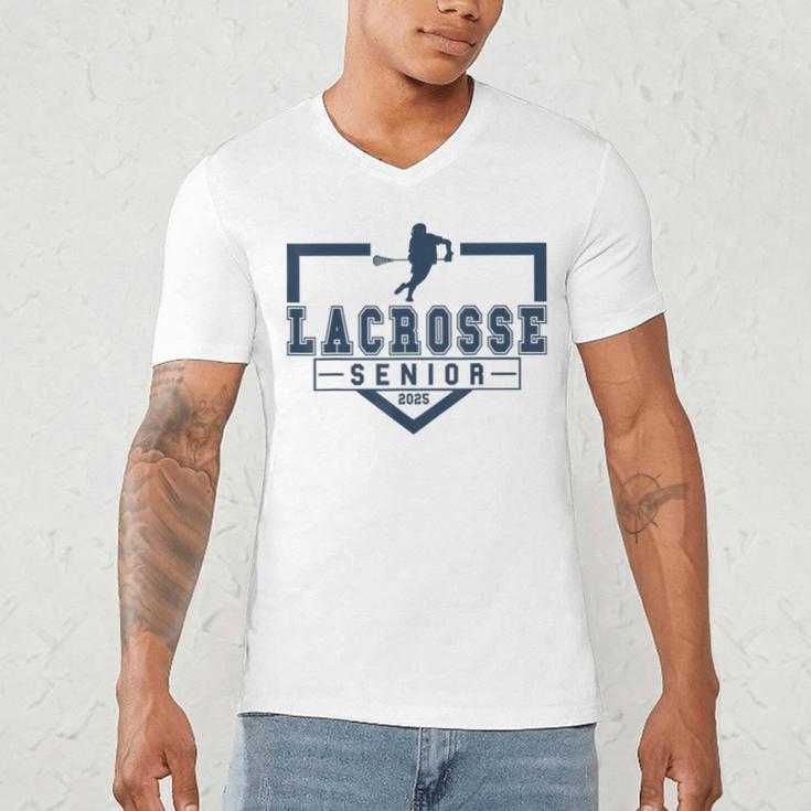 Lacrosse Senior Night Lacrosse Senior 2025 Graduation 33 Men's V-Neck T-Shirt