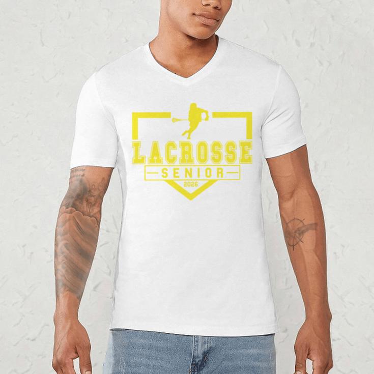Lacrosse Senior Night Lacrosse Senior 2026 Graduation 20 Men's V-Neck T-Shirt