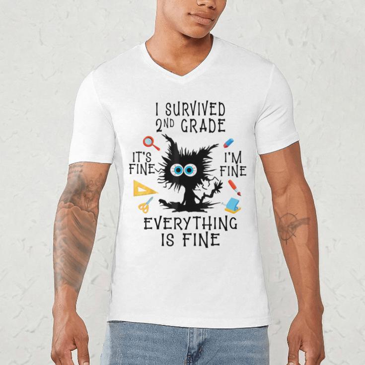 Last Day Of School Student Graduation I Survived 2nd Grade Men's V-Neck T-Shirt