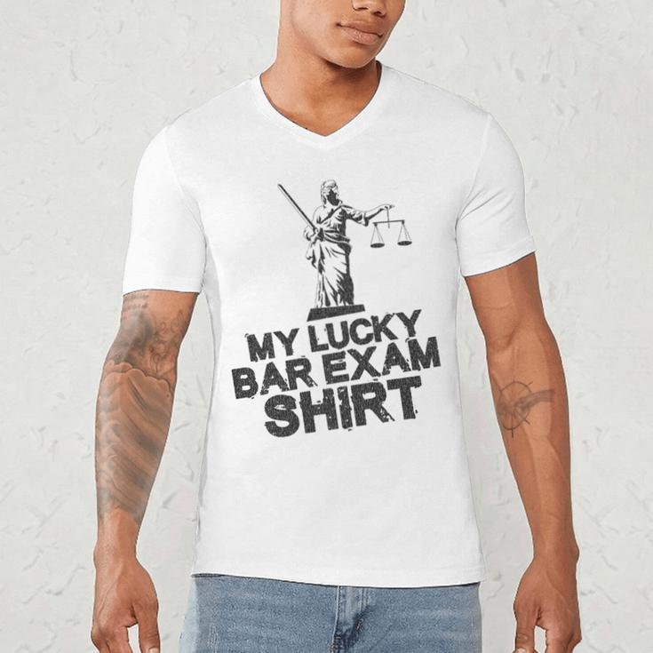 Law School Graduation My Lucky Bar Exam Shirt Lawyer Men's V-Neck T-Shirt