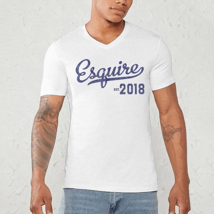 Lawyers Graduation Esquire Est 2018 Graduate Shirt Men's V-Neck T-Shirt