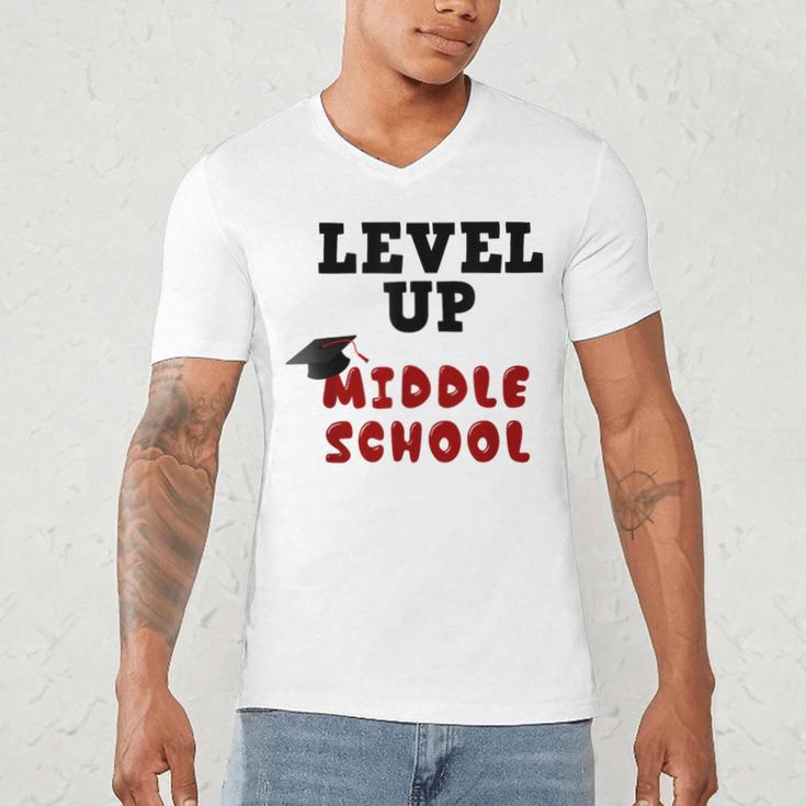 Level Up Middle School 5th Grade Graduation Men's V-Neck T-Shirt