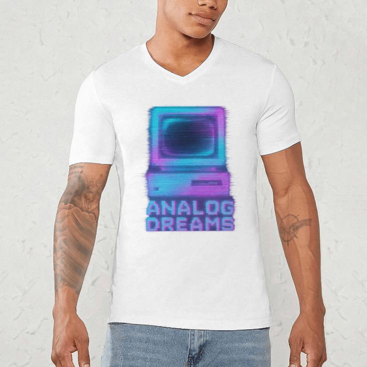Lofi Reverie Analog Dreams Pixel 90s Desktop VHS Nostalgia Men's V-Neck T-Shirt