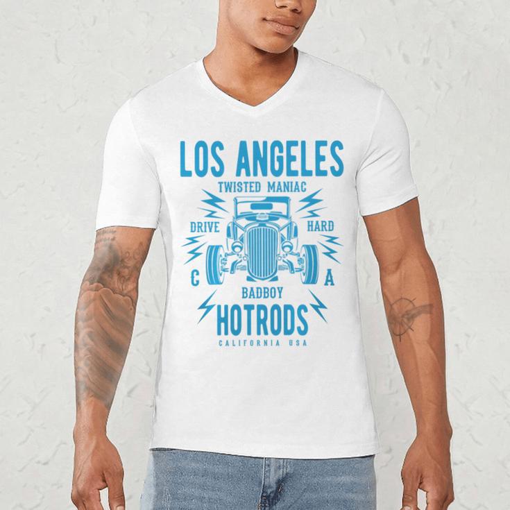 Los Angeles Hotrods Automotive Nostalgia Premium Tri-Blend Men's V-Neck T-Shirt
