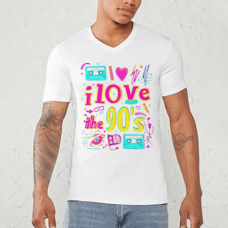 I Love The 90'S 90s Nostalgia Men's V-Neck T-Shirt
