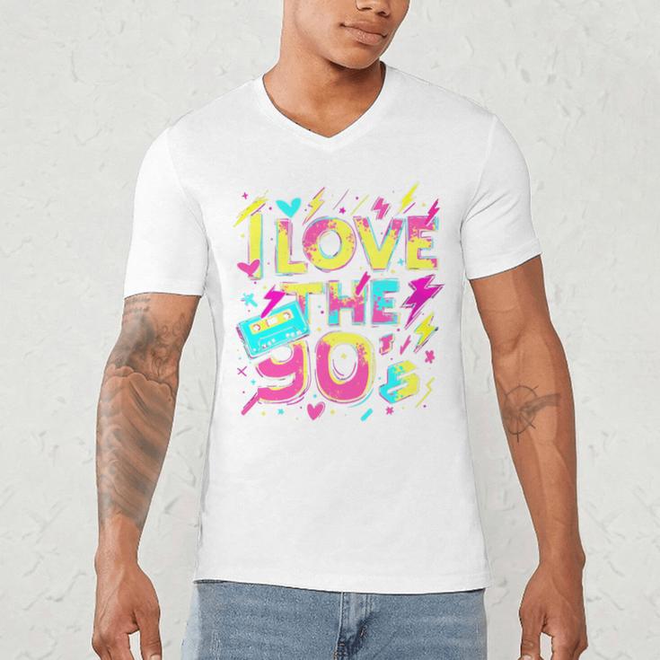 I Love The 90'S 90s Retro Nostalgia Premium Tri-Blend Men's V-Neck T-Shirt
