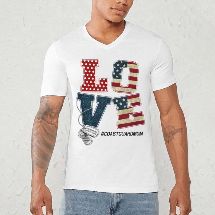 Love Coast Guard Mom Proud Coast Guard Graduation Mom Men's V-Neck T-Shirt