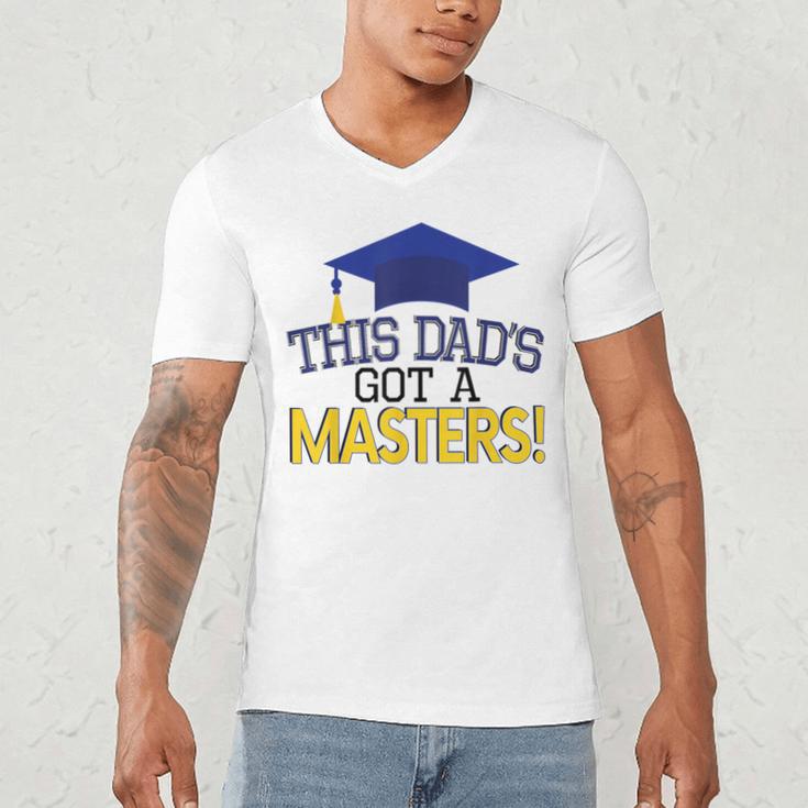 Masters Degree Proud Dad Graduation Shirt MBA Social Work Men's V-Neck T-Shirt
