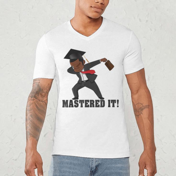 Masters Graduation Mastered It Dabbing Man Tee Men's V-Neck T-Shirt
