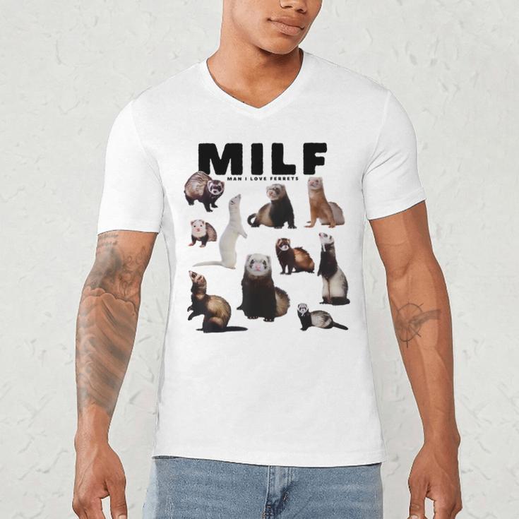 MILF Man I Love Ferrets Ferret Mom Dad Ferret Owner Men's V-Neck T-Shirt MILF Man I Love Ferrets Ferret Mom Dad Ferret Owner Men's V-Neck T-Shirt