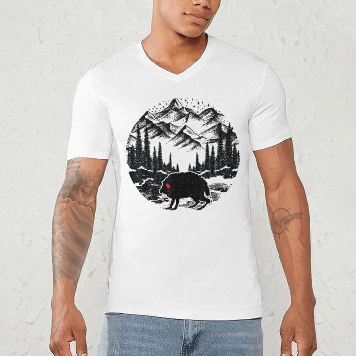 Monster Squonk In Forest Folklore Cryptid Introvert Men's V-Neck T-Shirt Monster Squonk In Forest Folklore Cryptid Introvert Men's V-Neck T-Shirt