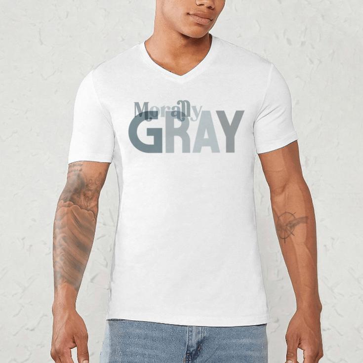 Morally Gray Shirt Cute Romance Novel Reader Smut Book Premium Men's V-Neck T-Shirt