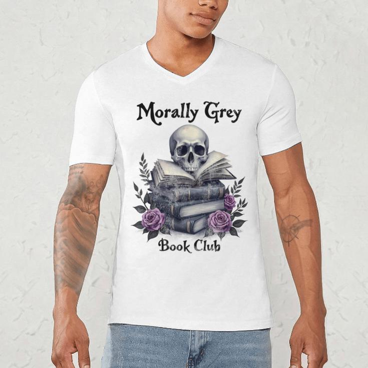 Morally Grey Book Club Gothic Vintage Style Men's V-Neck T-Shirt Morally Grey Book Club Gothic Vintage Style Men's V-Neck T-Shirt