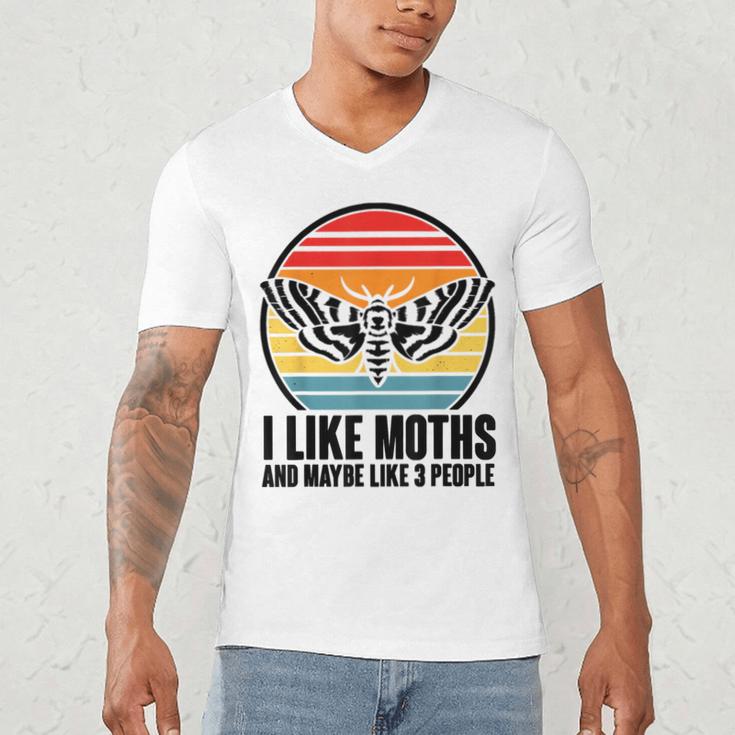 I Like Moths And Maybe 3 People Insect Moth Lovers Introvert Men's V-Neck T-Shirt