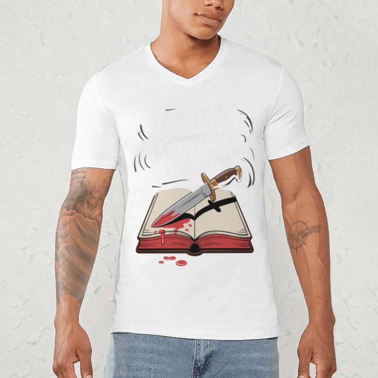 Murder Mystery And a Cup Of Tea Book Humor Men's V-Neck T-Shirt