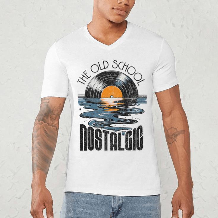 Music Old School Nostalgia Record Premium Tri-Blend Men's V-Neck T-Shirt