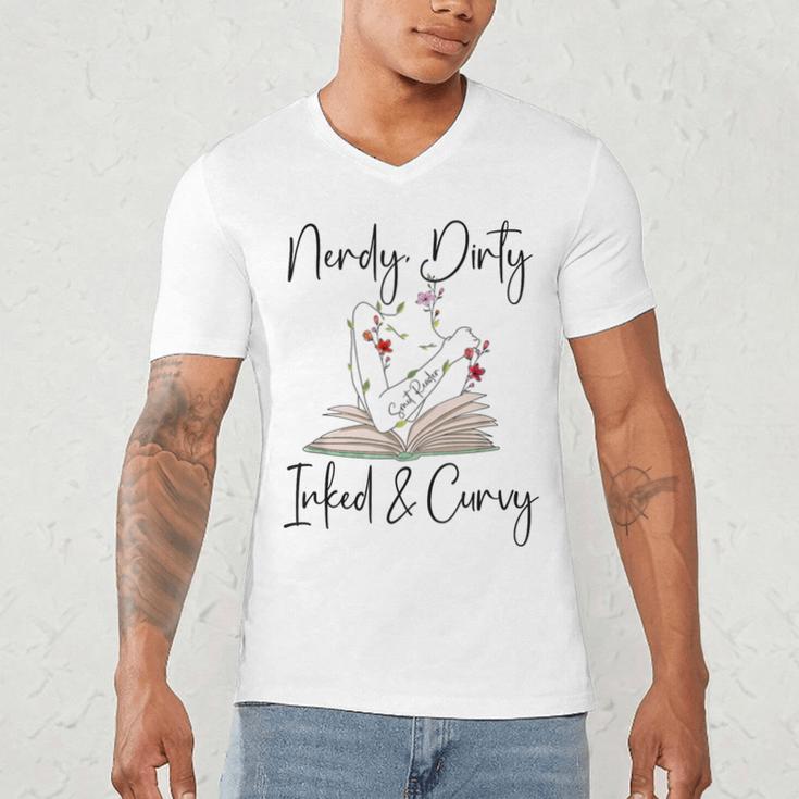 Nerdy Dirty Inked & Curvy ShirtSmutty Book TeesSmut Reader Men's V-Neck T-Shirt