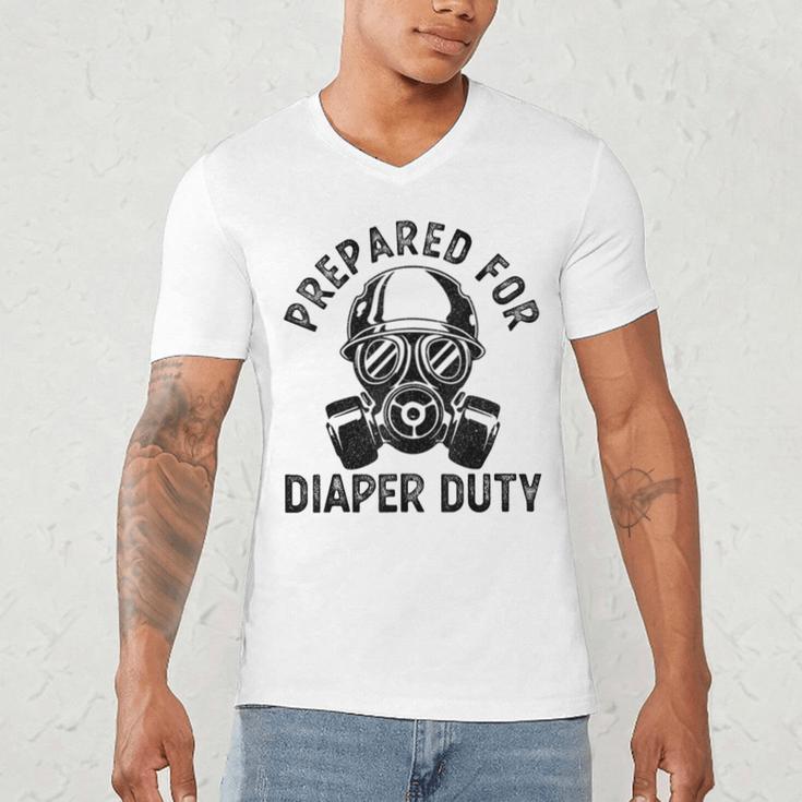 New Dad Prepared For Diaper Duty Men's V-Neck T-Shirt