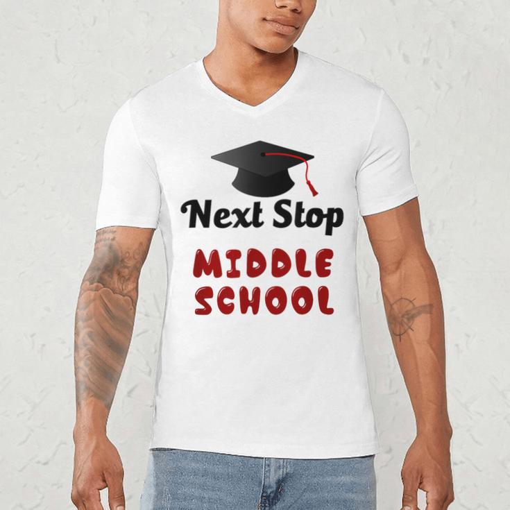Next Stop Middle School Graduation Men's V-Neck T-Shirt