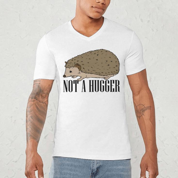 Not A Hugger Hedgehog Introvert Sarcasm Antisocial Men's V-Neck T-Shirt