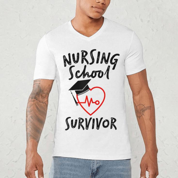Nursing School Survivor Women Graduation RN Gift Shirt Men's V-Neck T-Shirt