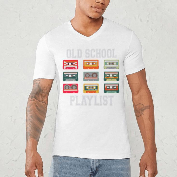 Old School Playlist Nostalgia Vibes Cassette Men's V-Neck T-Shirt
