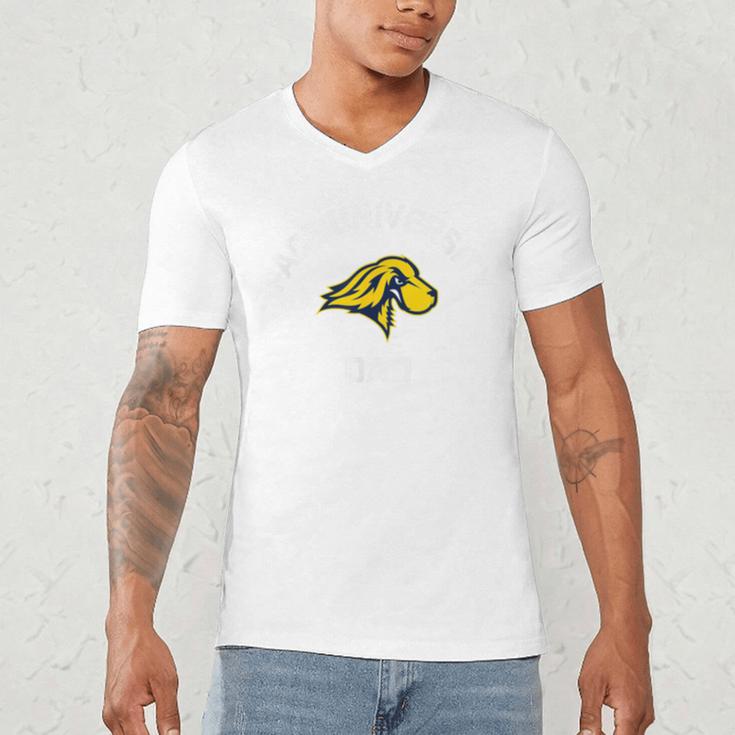 Pace University Setters Arched Dad Men's V-Neck T-Shirt