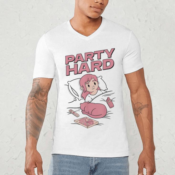 Party Hard Comfortable Stay At Home Introvert Men's V-Neck T-Shirt Party Hard Comfortable Stay At Home Introvert Men's V-Neck T-Shirt