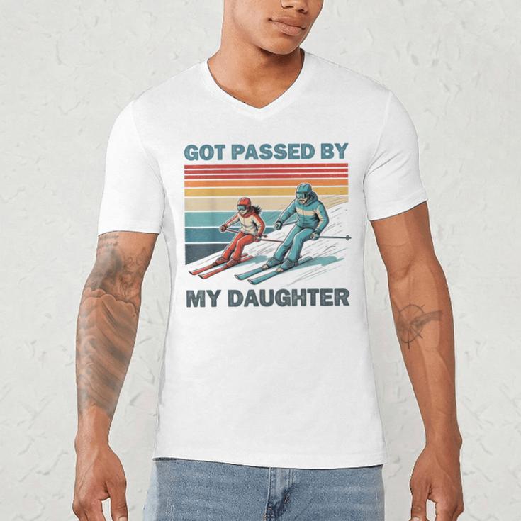 Got Passed By My Daughter Skiing Dad Men's V-Neck T-Shirt