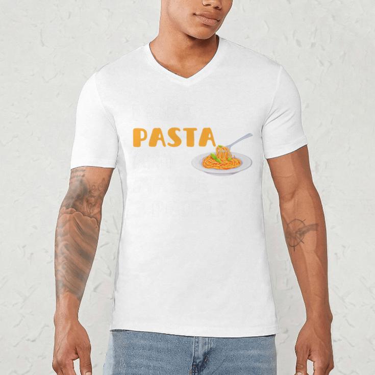I Like Pasta And Maybe 3 People Introvert Foodie Premium Men's V-Neck T-Shirt